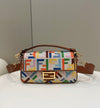 Baguette Canvas bag with multicolour FF embroidery