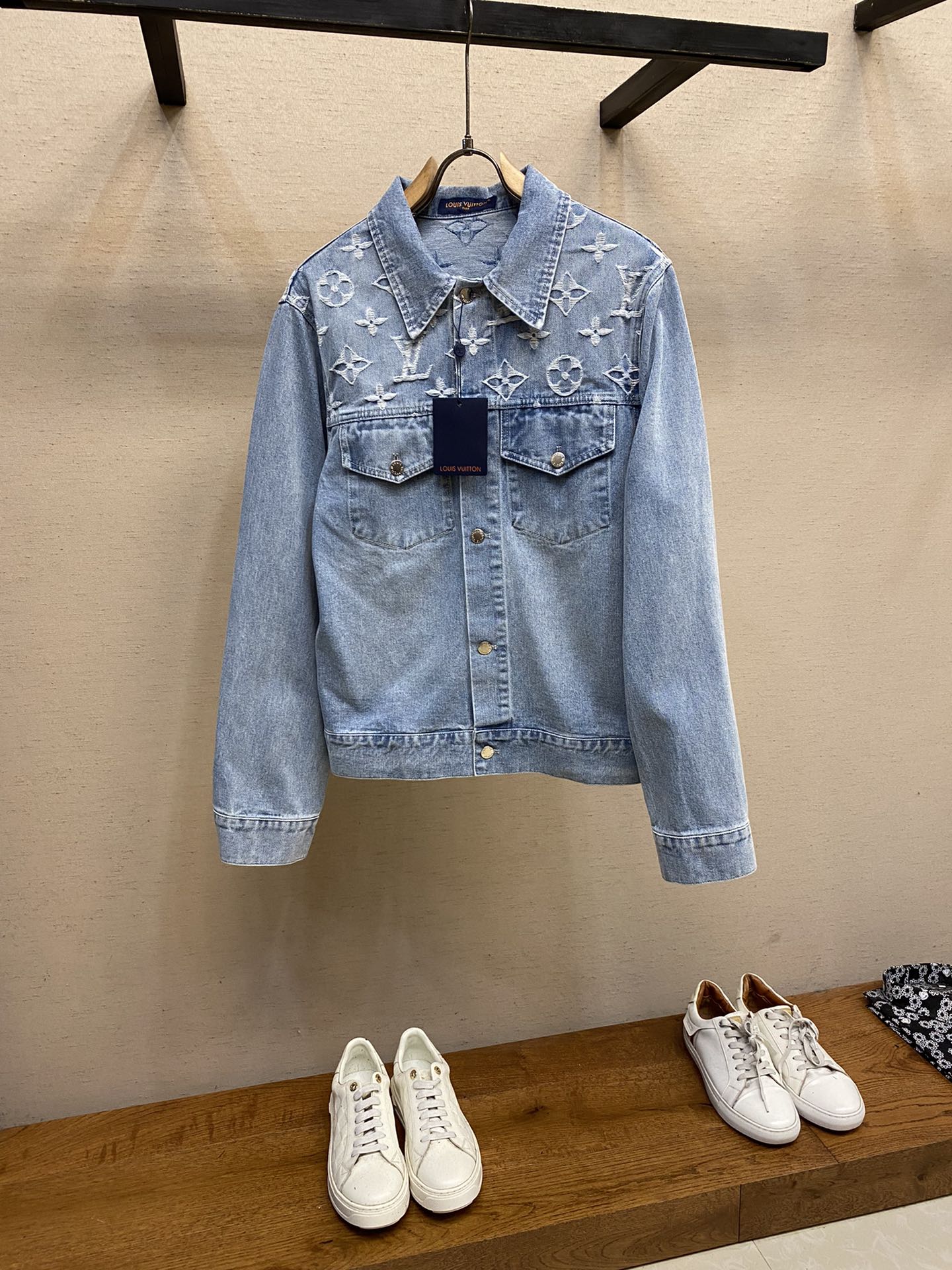 LV denim shirt and pant set