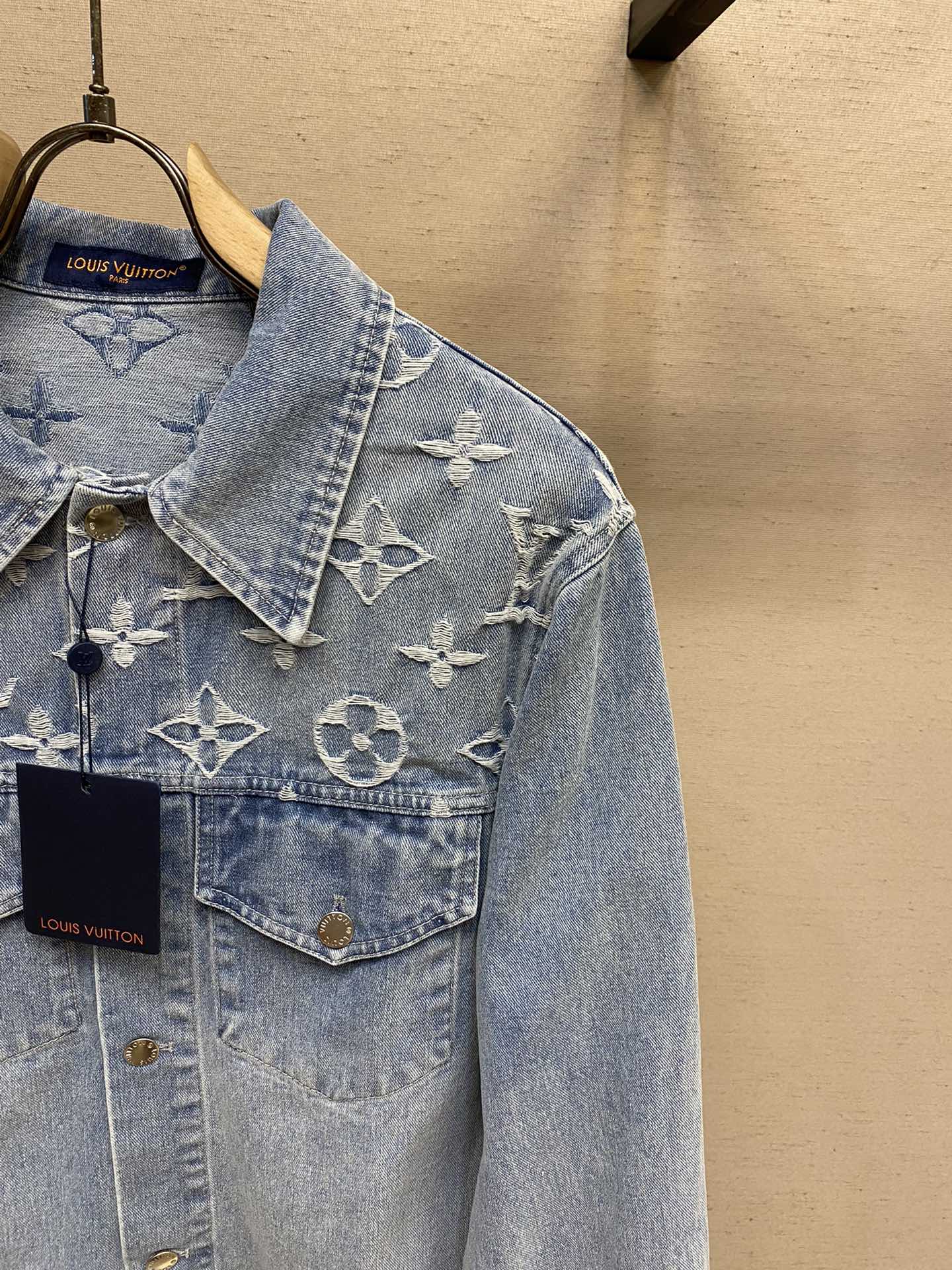 LV denim shirt and pant set