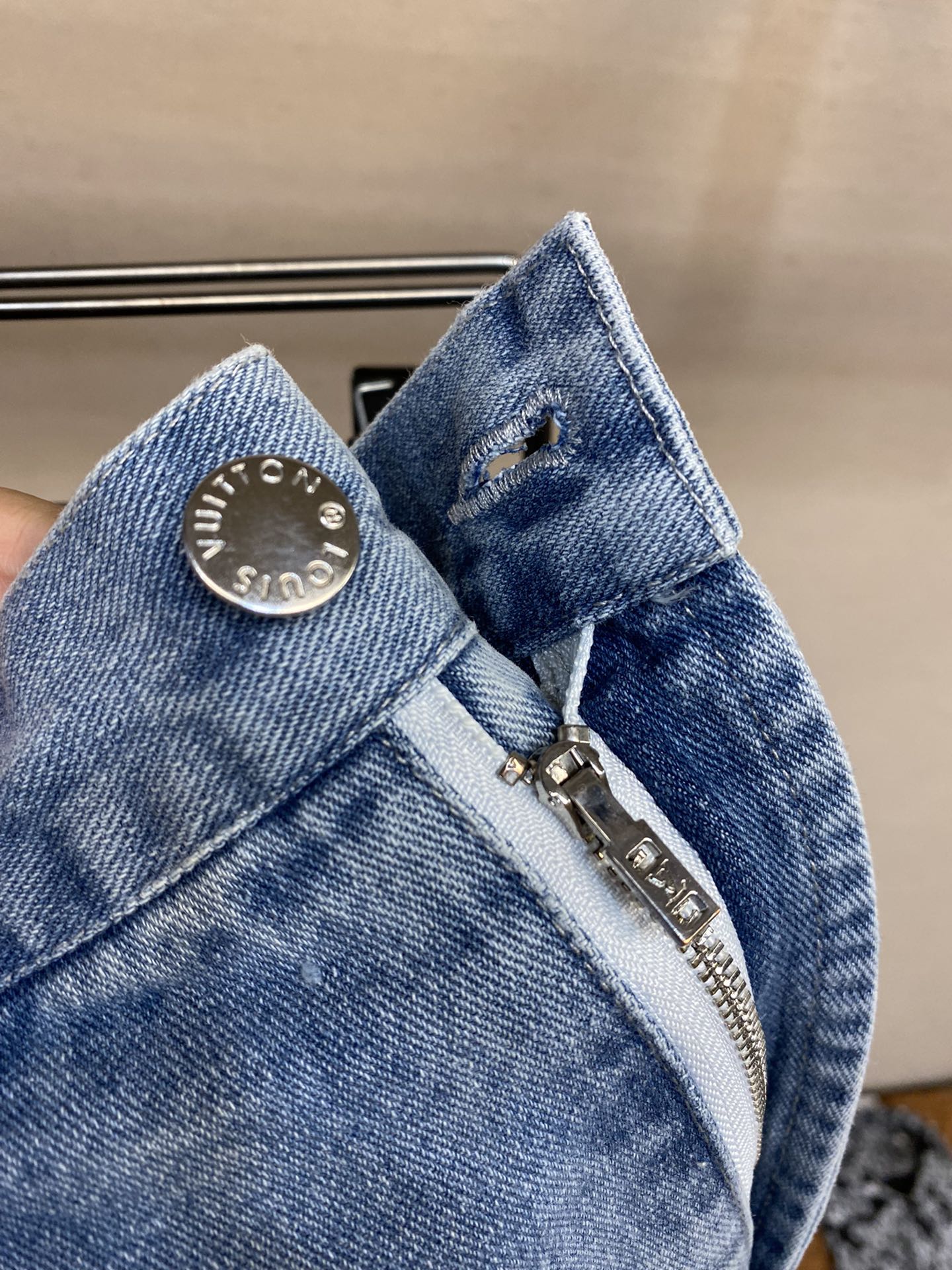 LV denim shirt and pant set