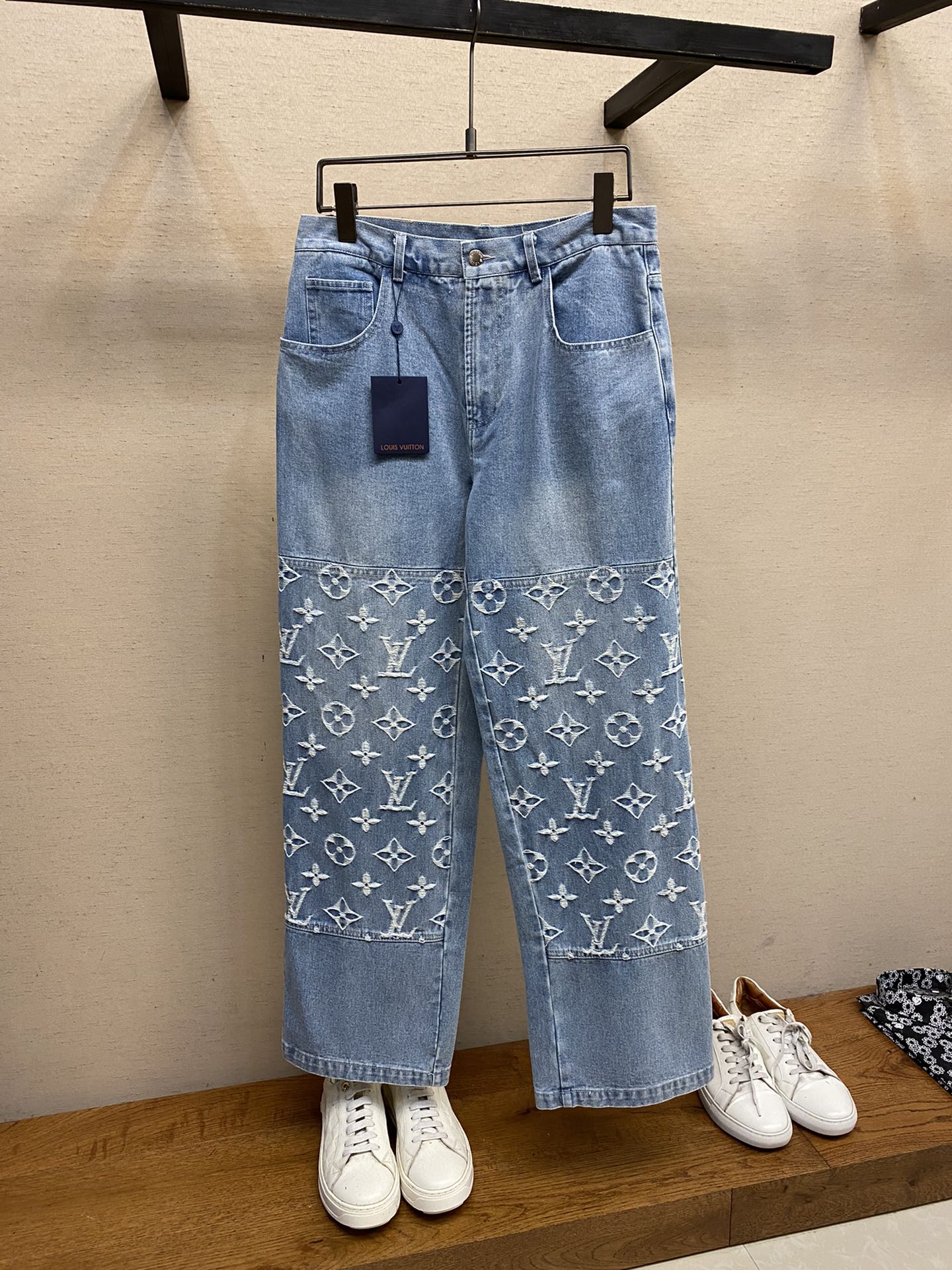 LV denim shirt and pant set