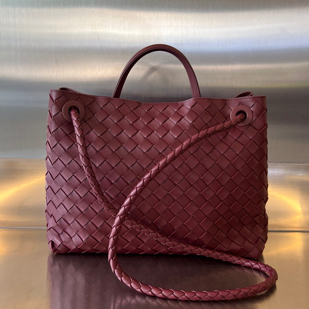 BOTTEGA VENETA Andiamo small tote in intrecciato leather with embellishment