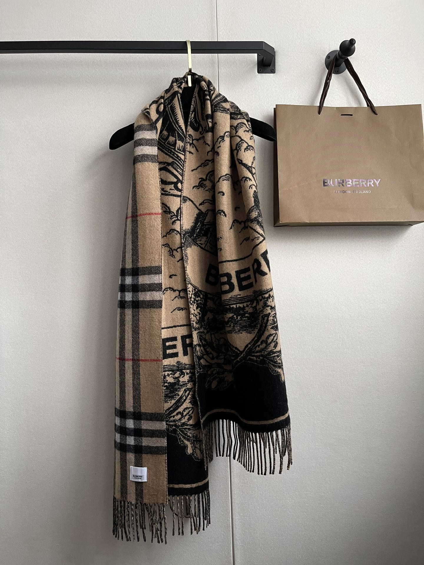 Burberry Reversible EKD Cashmere Scarf