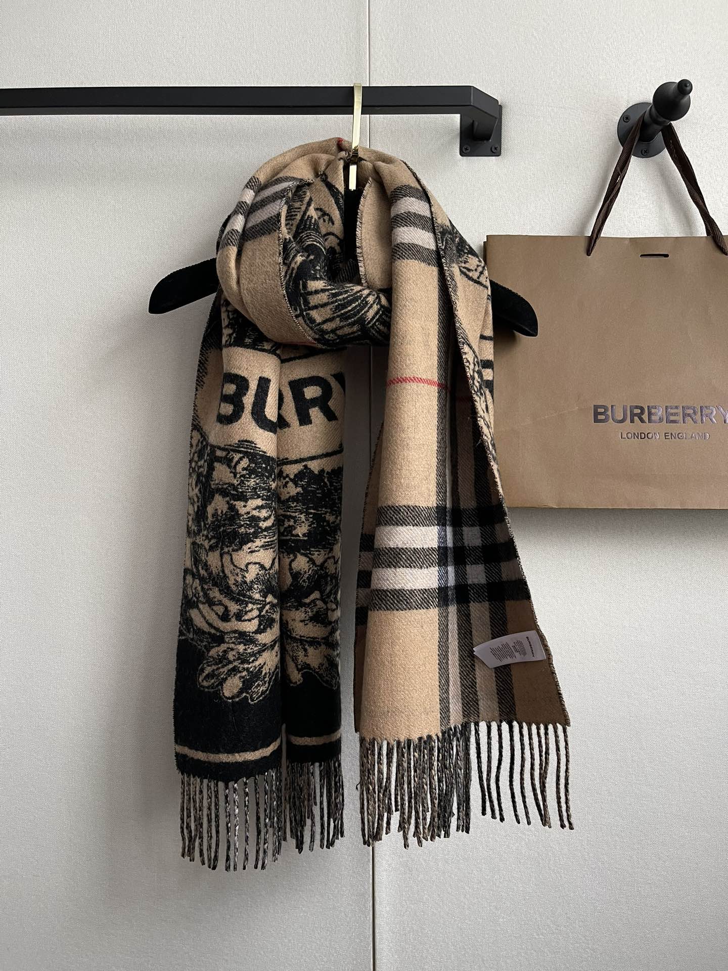 Burberry Reversible EKD Cashmere Scarf