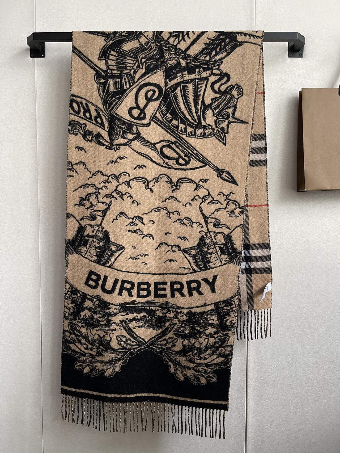 Burberry Reversible EKD Cashmere Scarf