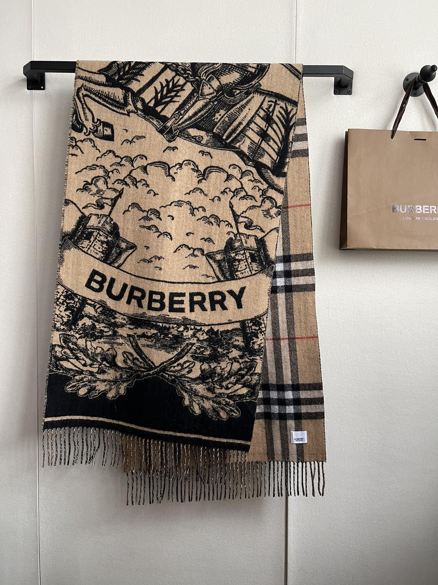 Burberry Reversible EKD Cashmere Scarf