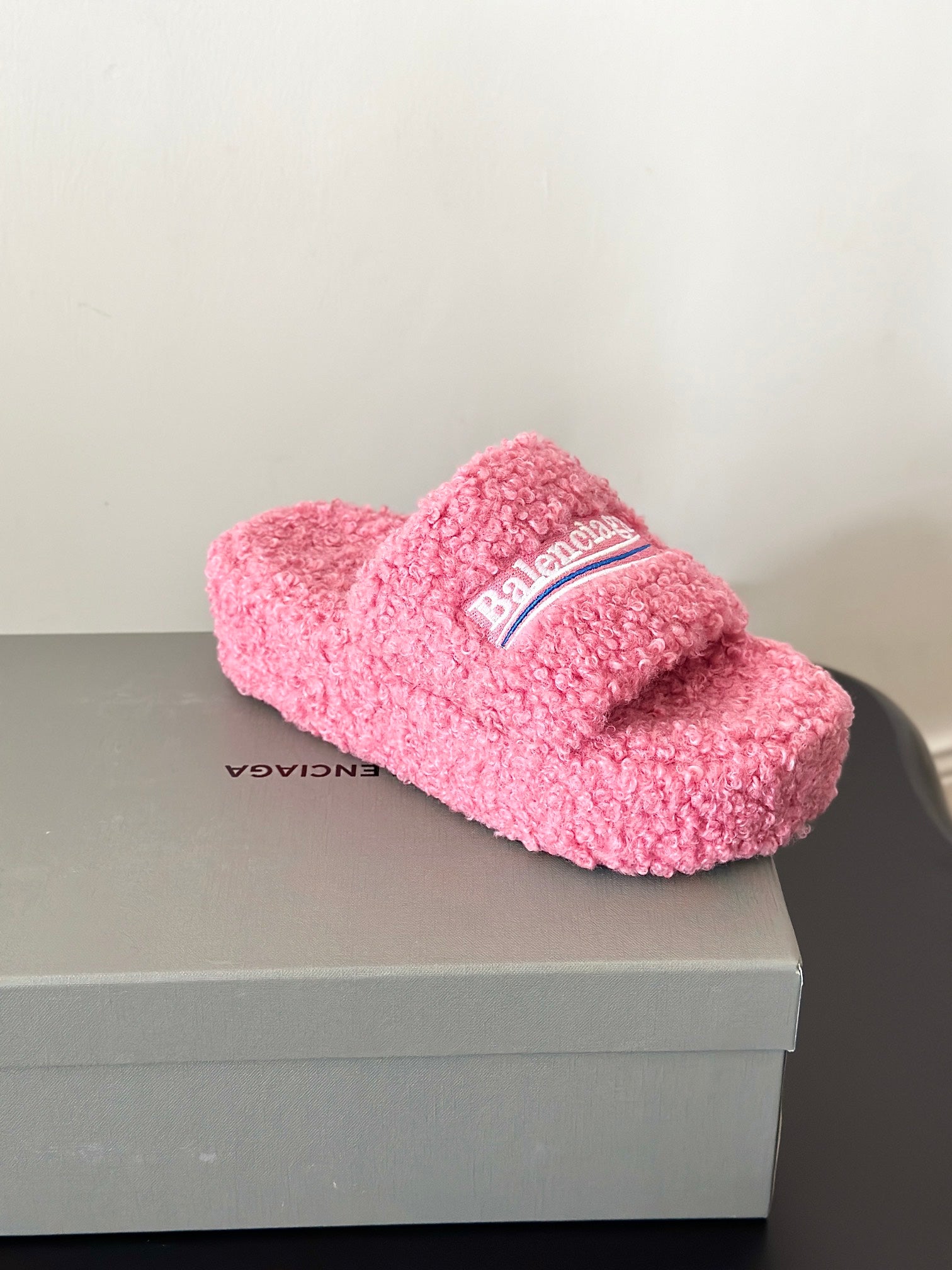 Balenciaga furry slide