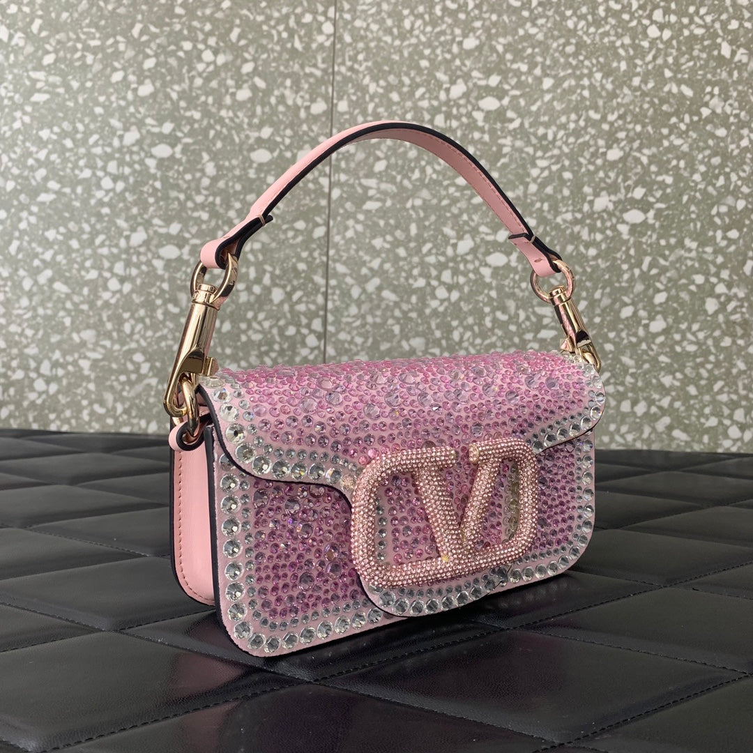 Valentino Garavani Loco Small Rhinestone Shoulder Bag