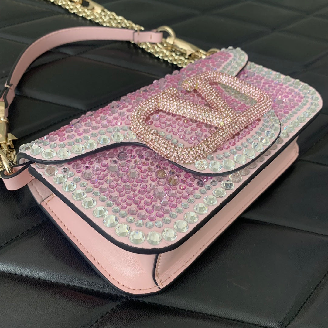 Valentino Garavani Loco Small Rhinestone Shoulder Bag