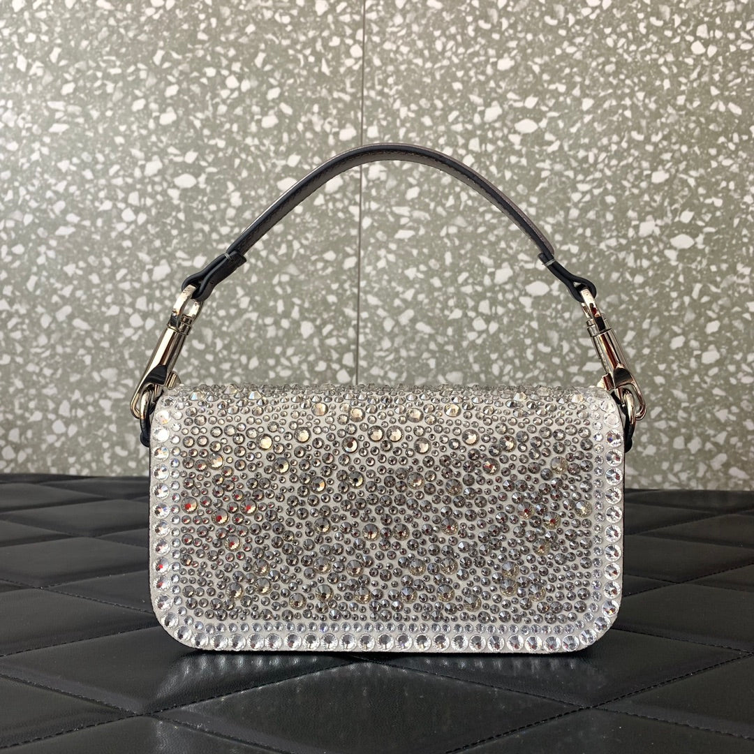 Valentino Garavani Loco Small Rhinestone Shoulder Bag