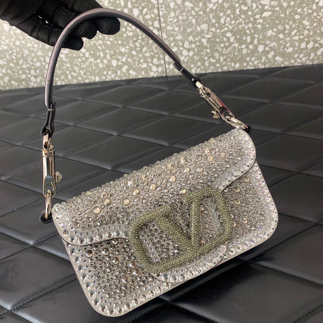 Valentino Garavani Loco Small Rhinestone Shoulder Bag