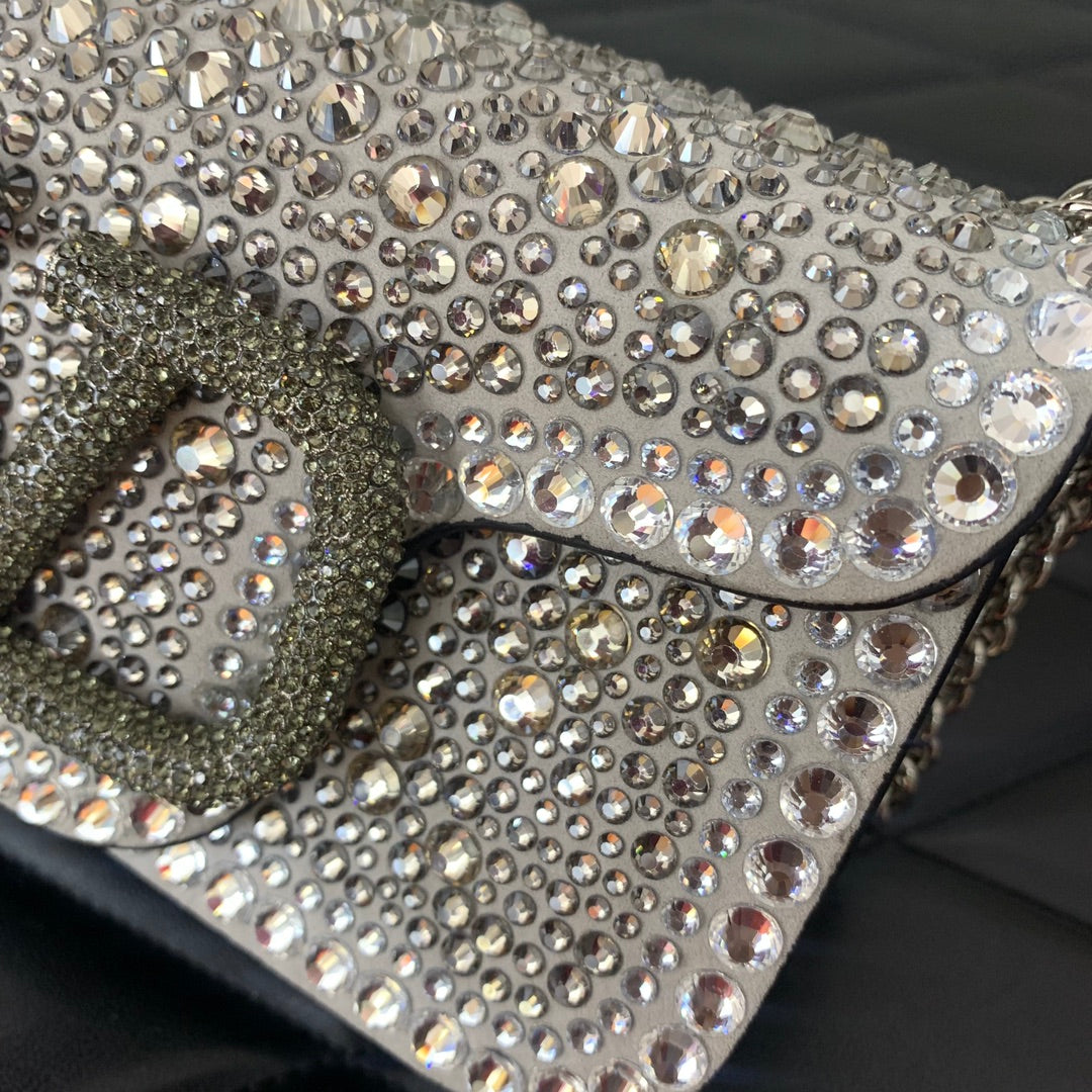 Valentino Garavani Loco Small Rhinestone Shoulder Bag