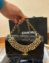 Chanel  Lambskin Quilted Multiple Chain Flap Black