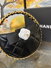 Chanel 23k Camellia Hula Hoop Bag Black