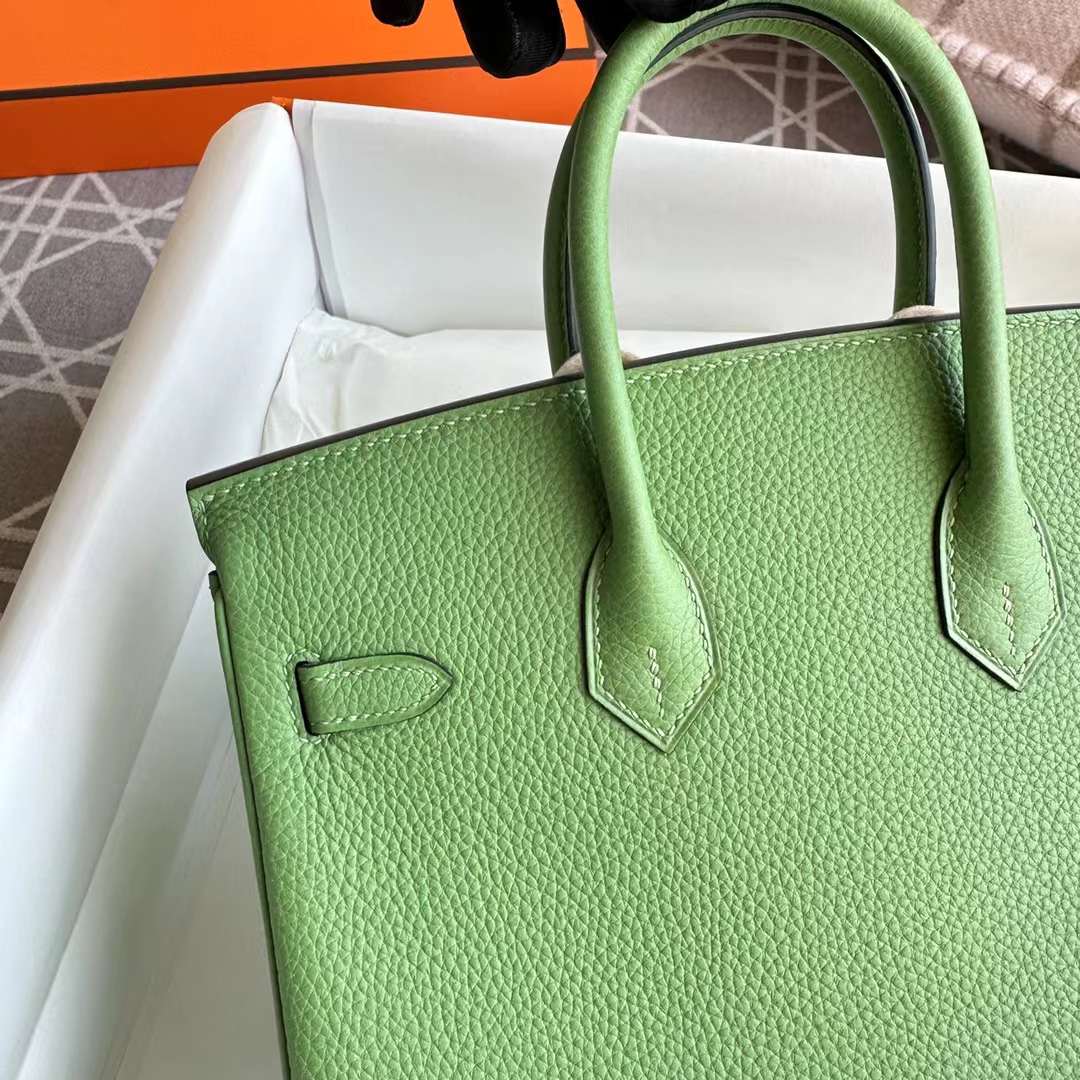 Hermes Birkin 25 Togo leather 3i Avocado Green Vertcriquet Gold GHW