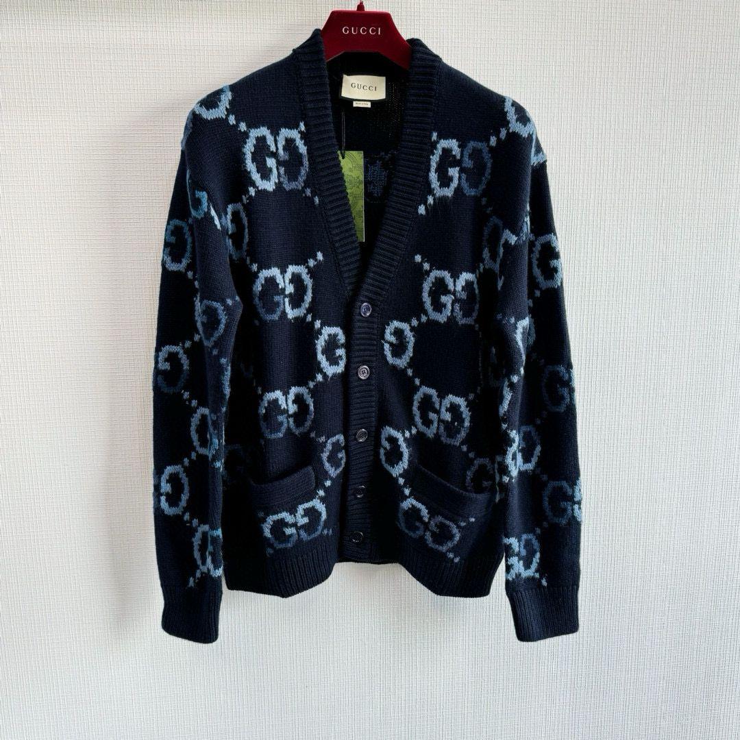 Gucci Wool cardigan with GG intarsia