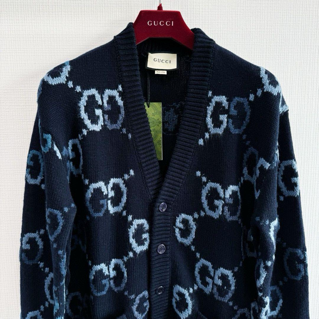 Gucci Wool cardigan with GG intarsia