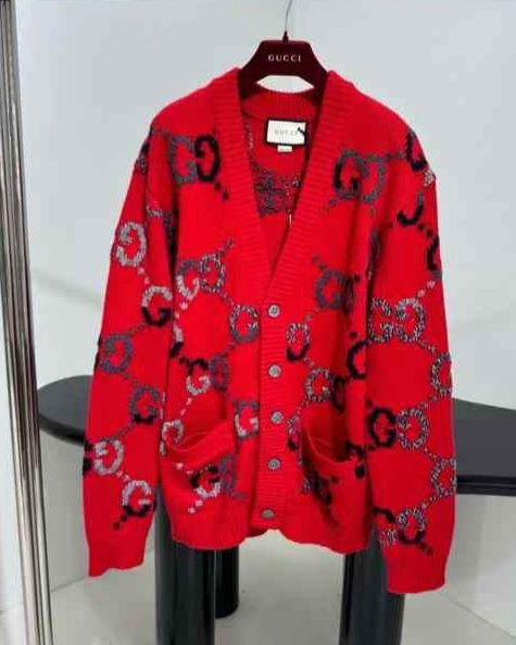 Gucci Wool cardigan with GG intarsia