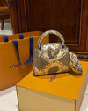 LV GOLD/SILVER PYTHON LEATHER CAPUCINES MINI BAG