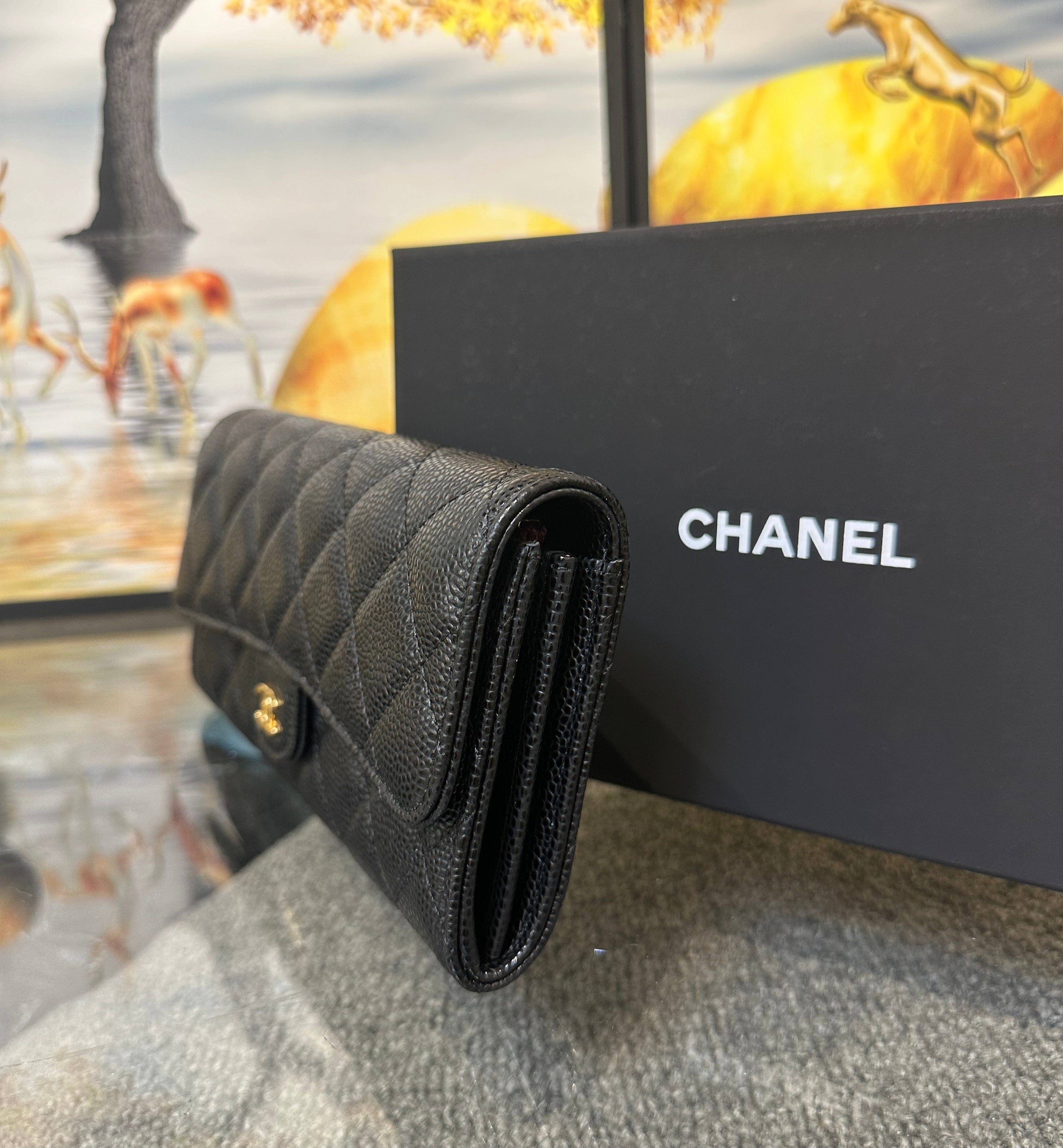 Chanel Classic Long Wallet (Black, SHW) -