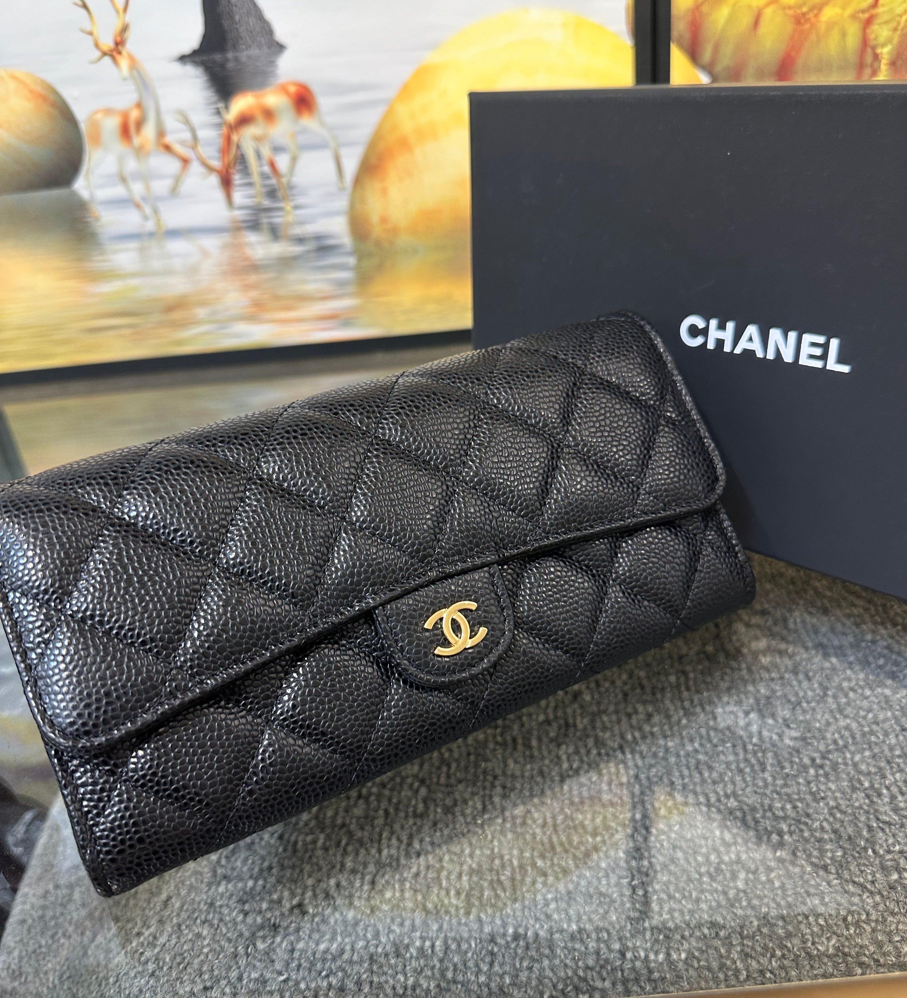 Chanel Classic Long Wallet (Black, SHW) -