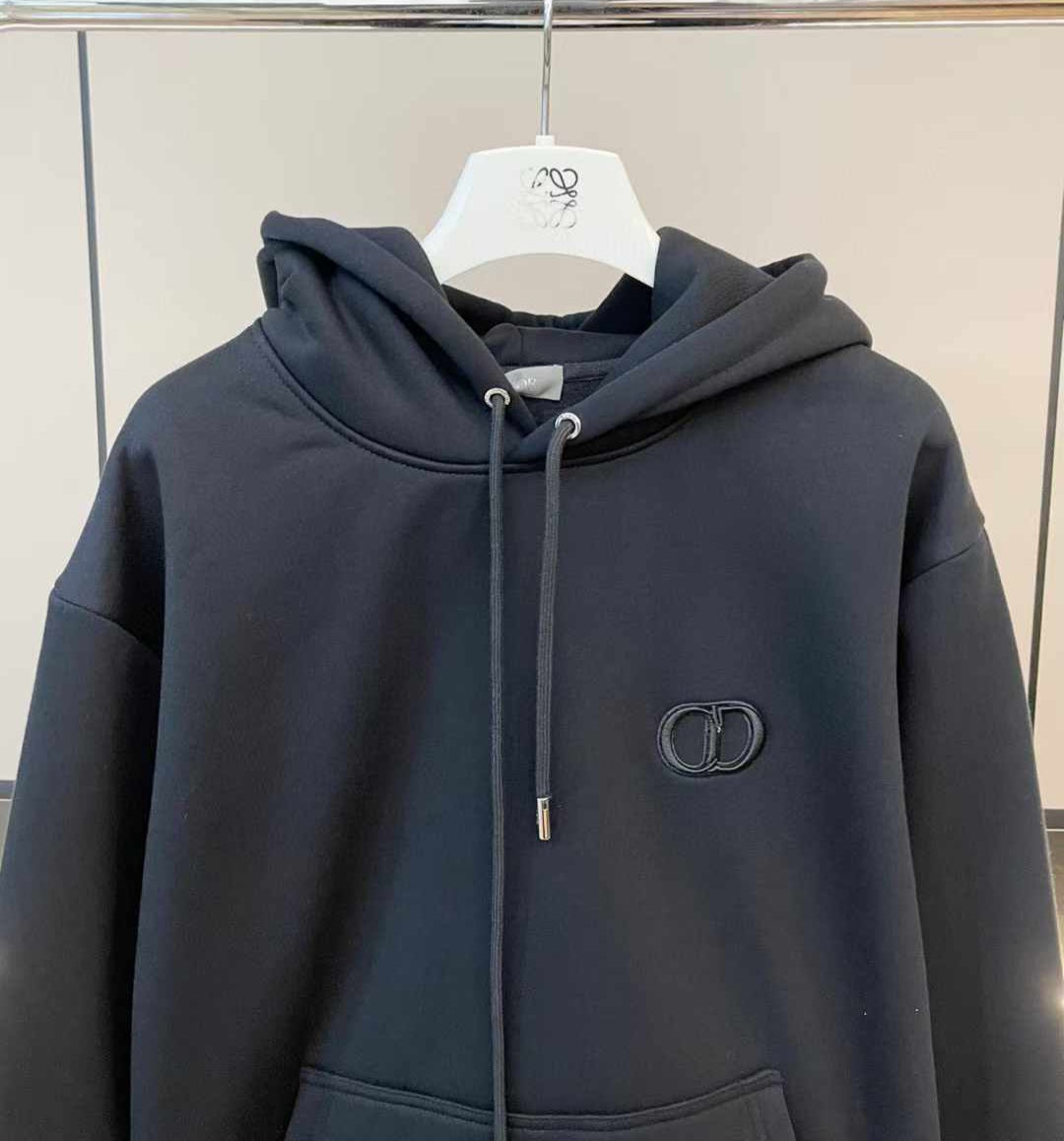 DIOR classic CD pig nose embroidery hooded sweatshirt