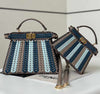 Fendi Peekaboo ISeeU Small Multicolour interlaced leather bag