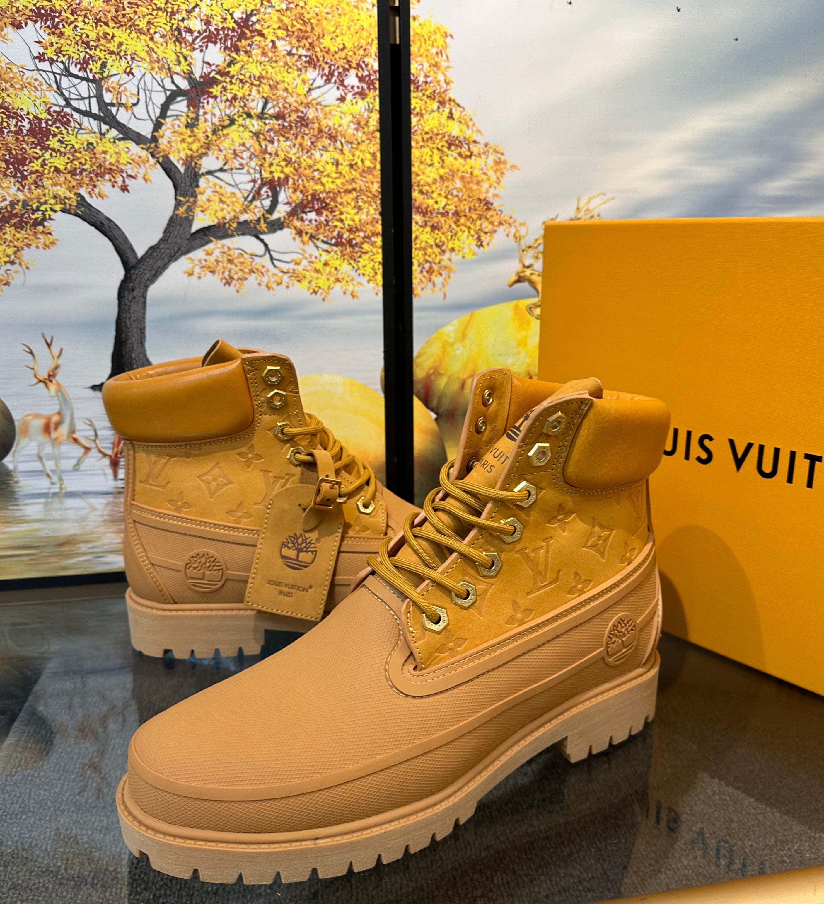 Louis Vuitton Timberland 6" Ankle Boot Wheat Monogram