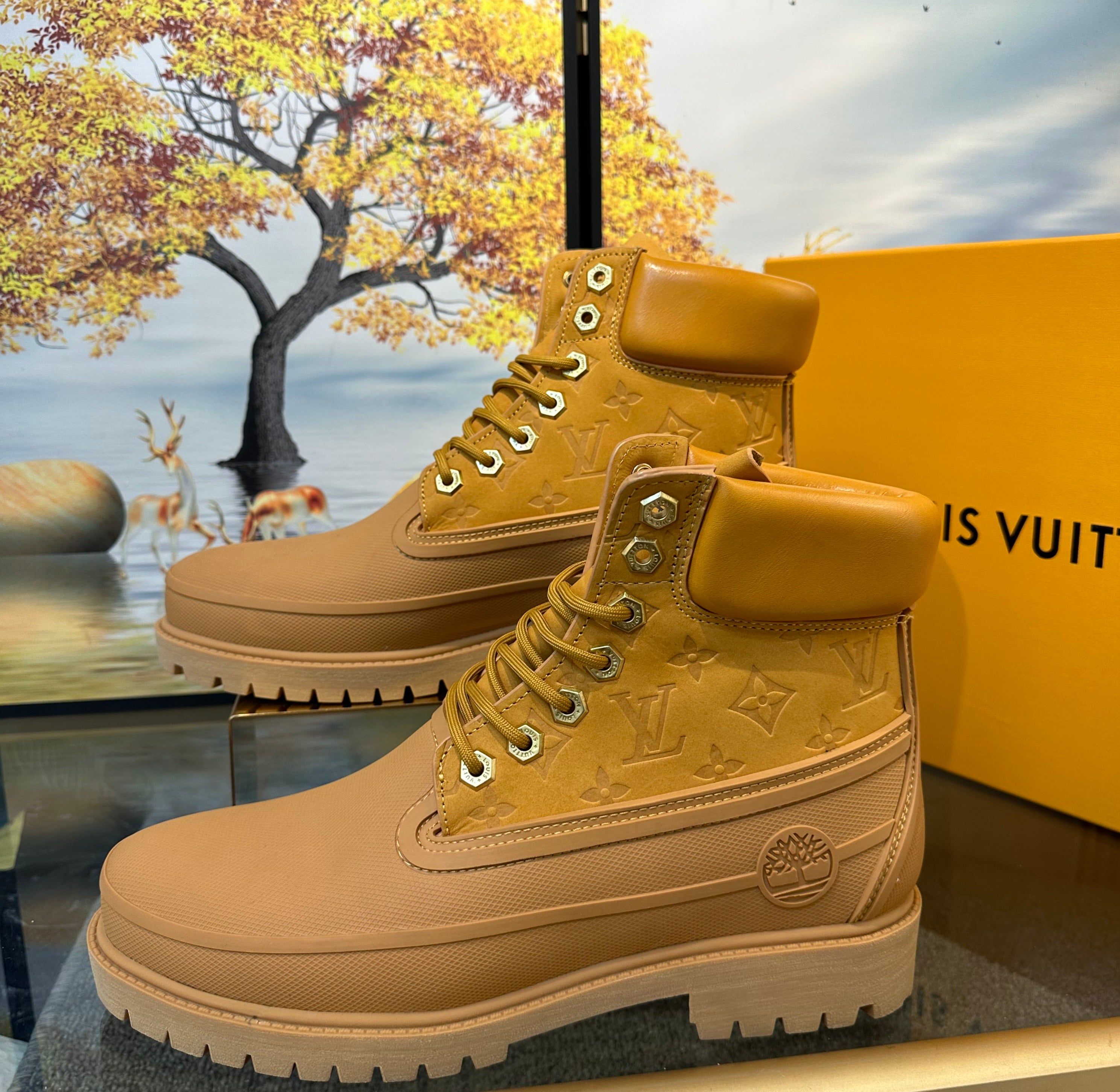 Louis Vuitton Timberland 6" Ankle Boot Wheat Monogram