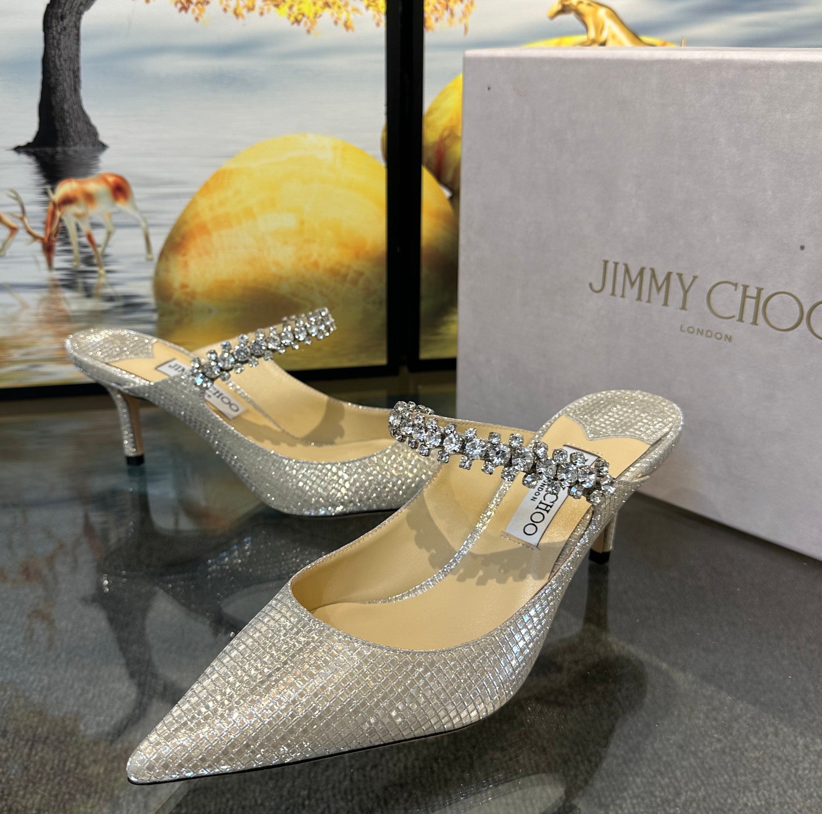 Jimmy Choo bling mules 65mm