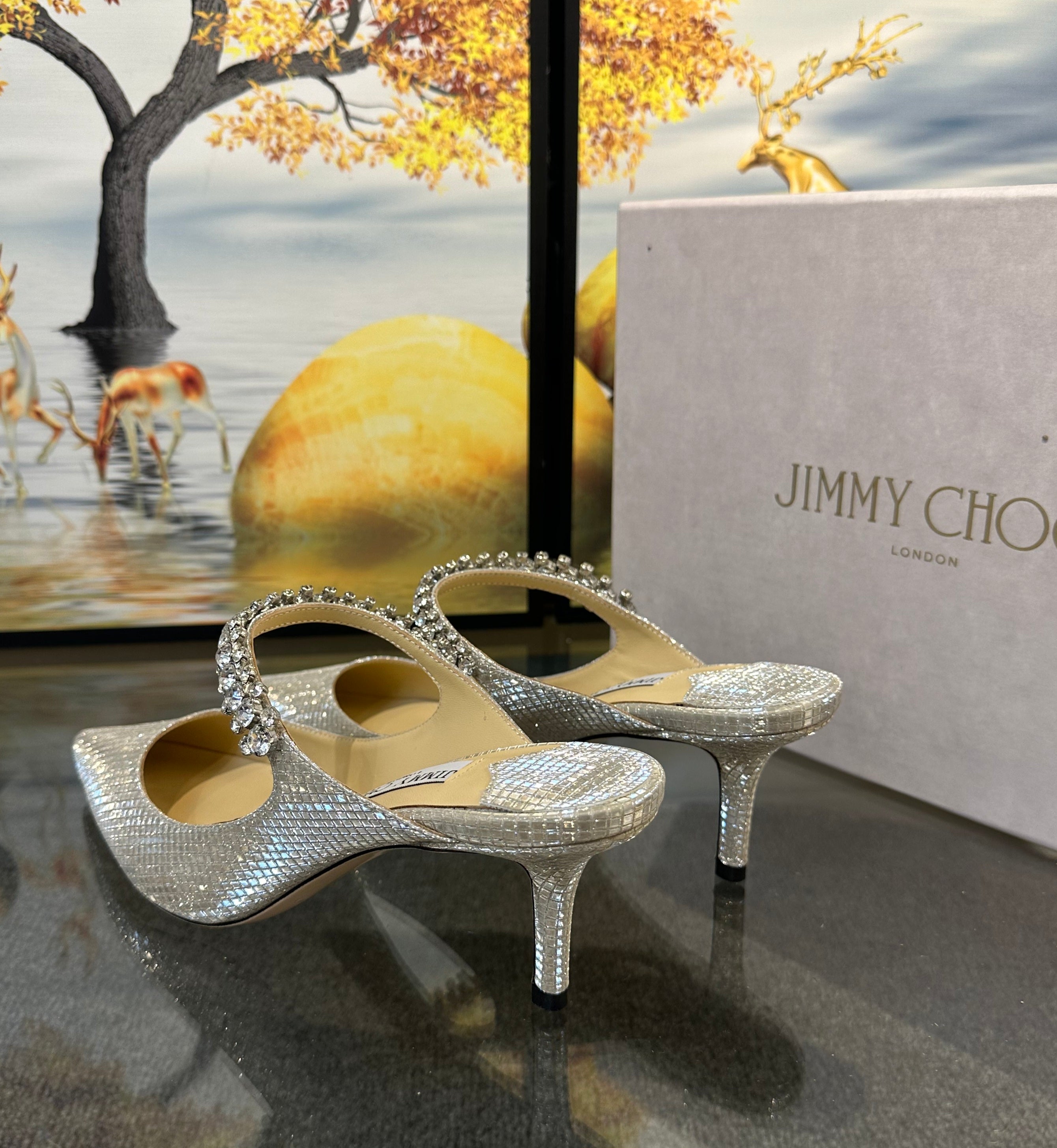 Jimmy Choo bling mules 65mm