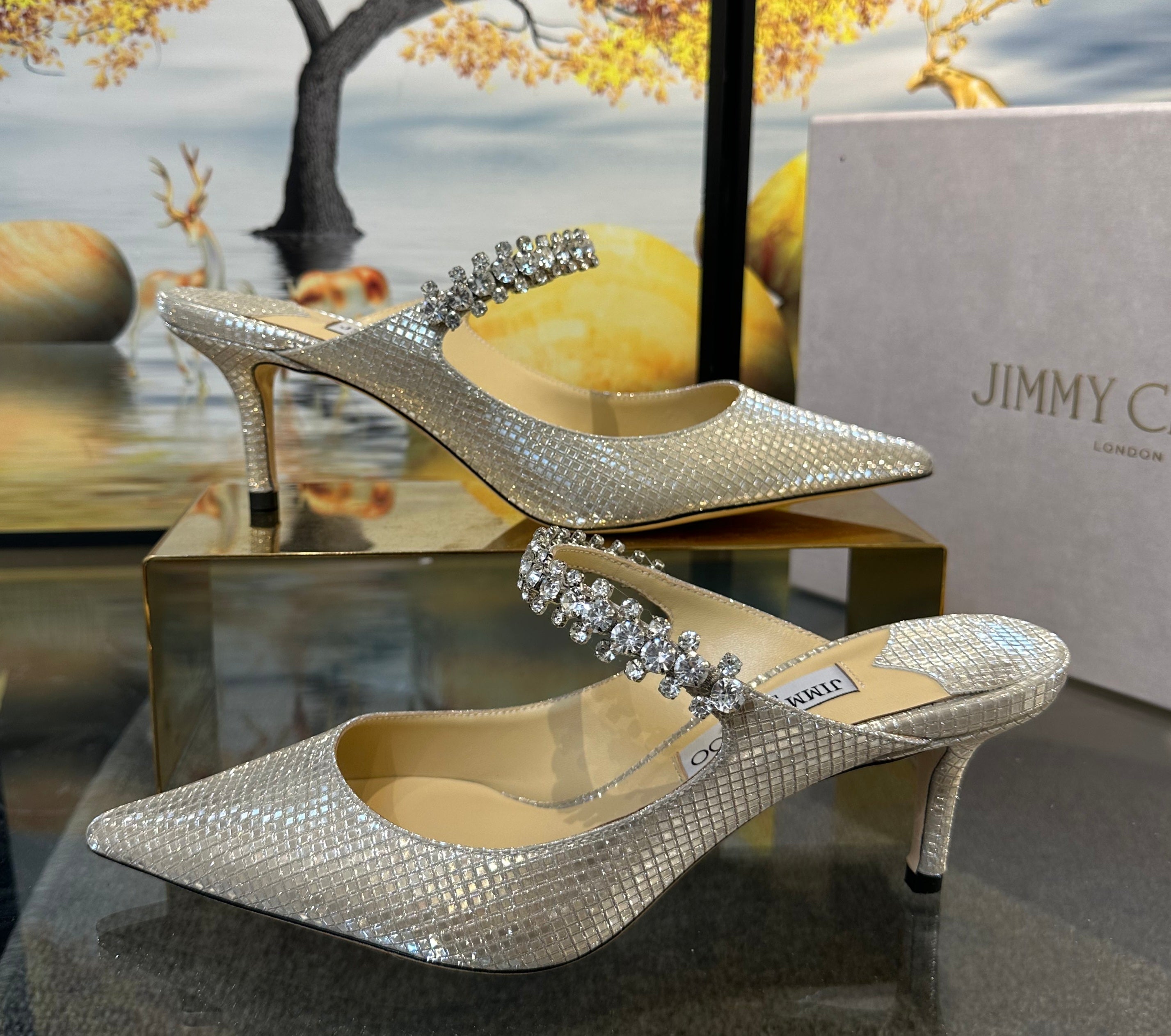 Jimmy Choo bling mules 65mm