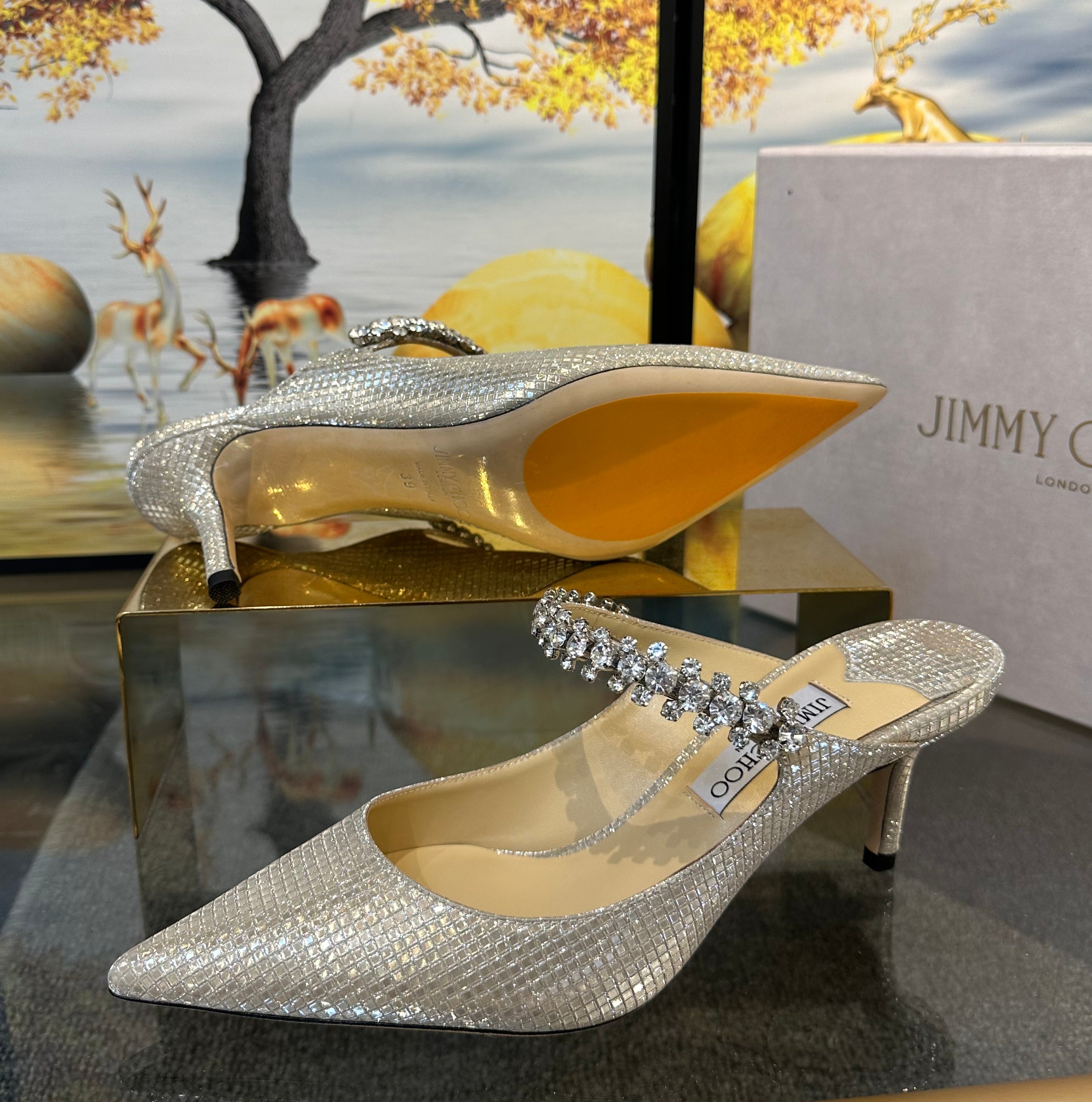 Jimmy Choo bling mules 65mm