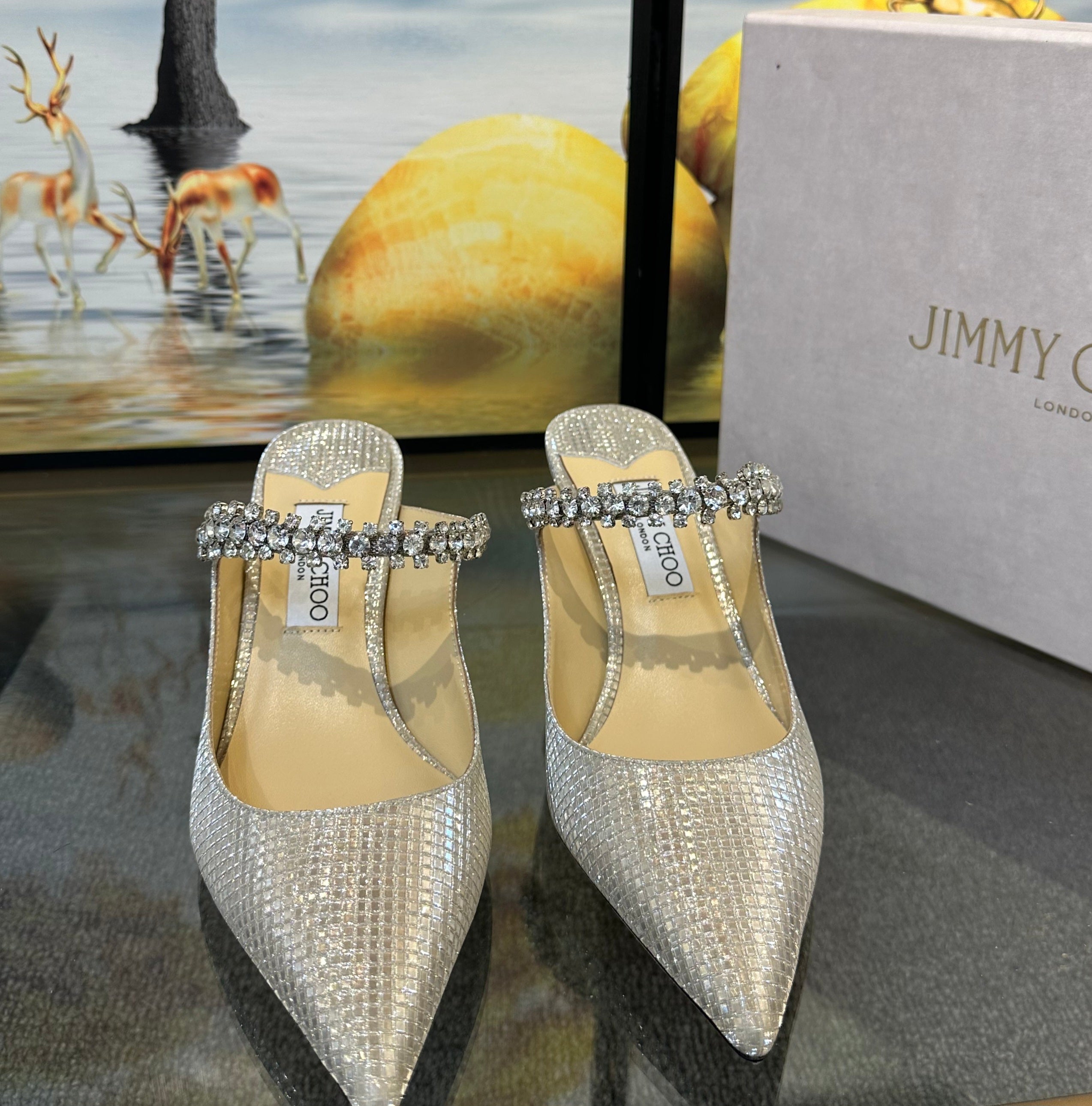 Jimmy Choo bling mules 65mm